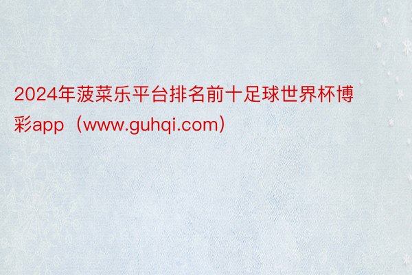 2024年菠菜乐平台排名前十足球世界杯博彩app（www.guhqi.com）