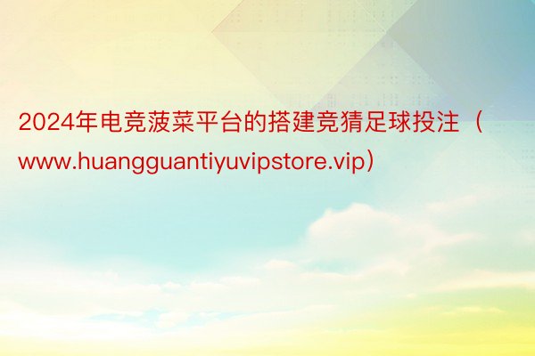 2024年电竞菠菜平台的搭建竞猜足球投注（www.huangguantiyuvipstore.vip）