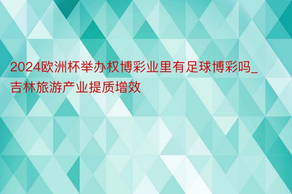 2024欧洲杯举办权博彩业里有足球博彩吗_吉林旅游产业提质增效